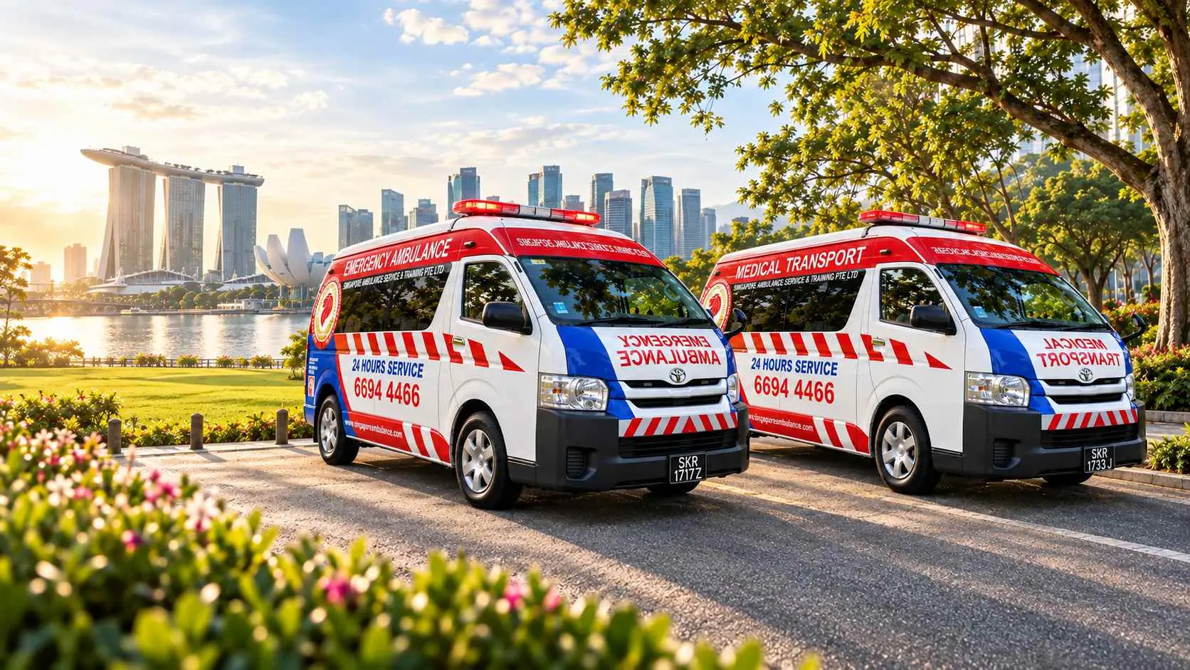 Medical transport team supporting a patient